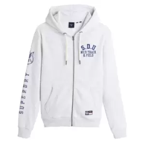 image of Track and Field Hoodie in Cotton Mix with Zip Fastening