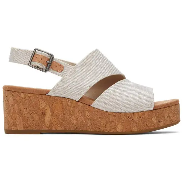 image of Toms Womens Claudine Vegan Slingback Wedge Sandals - UK 8 Beige female PS4149NTC8