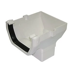 Image of FloPlast ROS2W Square Line Gutter Stopend Outlet - White