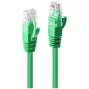 image of LINDY 48046 RJ45 Network cable, patch cable CAT 6 U/UTP 0.50 m Green