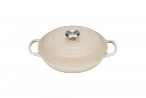 Image of Le Creuset Signature Cast Iron Shallow Casserole 26cm Almond