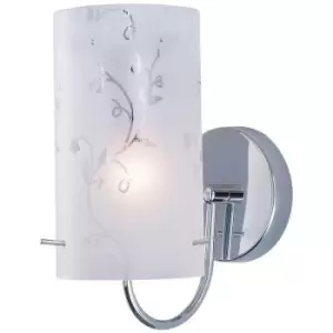 image of Italux Rico - Modern Wall Lamp Chrome 1 Light with Fabric Shade, E27