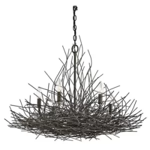 Image of Organique 6 Light Pendant Chandelier Light Old Bronze, E14