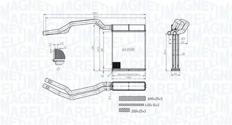 Image of MAGNETI MARELLI Heater matrix MAGNETI MARELLI 350218453000