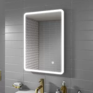 Image of Rectangular LED Bathroom Mirror with Demister & Shaver Socket 500x700mm -Ariel