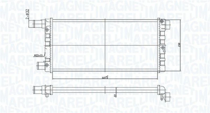 Image of MAGNETI MARELLI Engine radiator MAGNETI MARELLI 350213185200