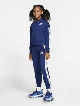 Image of Boys, Nike Sportswear Tricot Tracksuit - Navy/White, Size L, 12-13 Years