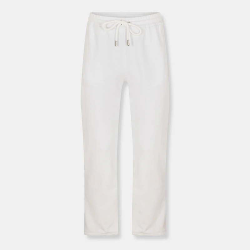 Image of Off White Mens Closed Cuff Fleece Tapered Joggers White male S
