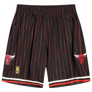 image of Mitchell And Ness Nba Chicago Bulls Swingman Shorts, Black, Male, Shorts, SMSHAC18022-CBUBLCK9