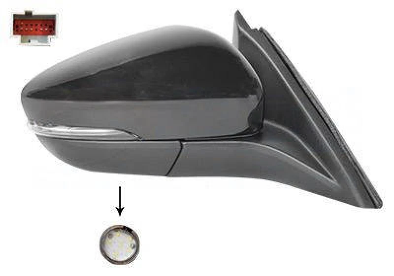 Image of VAN WEZEL 1949818 Wing mirror * HAGUS * Right, Heatable, primed Outside Mirror (50)