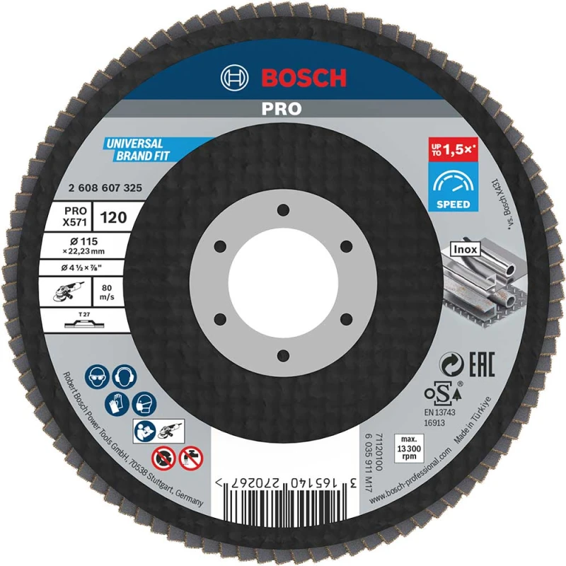 Image of Bosch PRO X571 Best for Metal Straight Flap Disc 2608607325 Diameter: 115mm