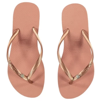 image of Havaianas Crystal Glam Flip Flops - ROSE NUDE