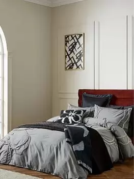 Image of Ted Baker Magnolia Tufted Grey Duvet Cover 100% Cotton - Db