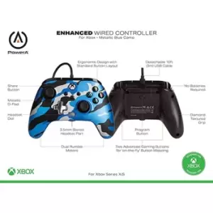 image of PowerA Enhanced Wired Controller for Xbox Series X S - Blue Camo