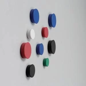 image of Nobo Whiteboard Magnets 20mm Black Pack 8