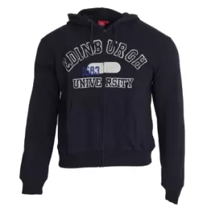 image of University Of Edinburgh Unisex Full Zip Hoodie (XS) (Navy)