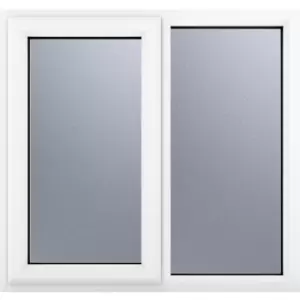 Image of Crystal Casement uPVC Window Left Hand Opening Next To a Fixed Light 1190mm x 1040mm Obscure Double Glazing in White