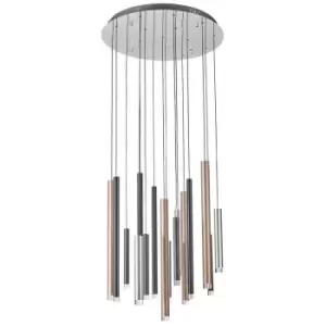 image of Italux Lighting - Italux Reyna - Modern LED Hanging Pendant Chrome, Warm White 3000K 4598lm Dimmable