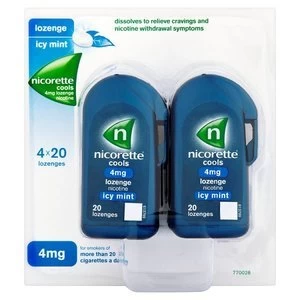 image of Nicorette 4mg Cool Icy Mint 80 Lozenges