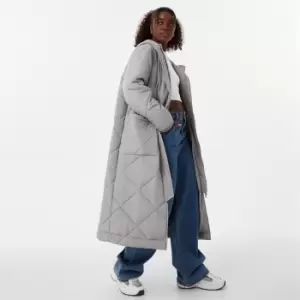 Image of Jack Wills Longline Quilted Coat - Grey