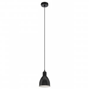 image of EGLO ES/E27 Pendant Light Black/Cream - 49464