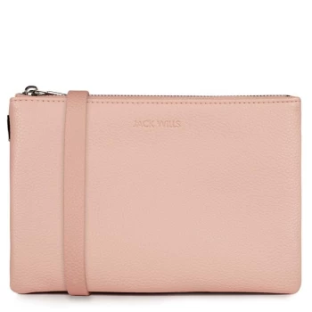 image of Jack Wills Two Zip Cross Body Bag - Pink