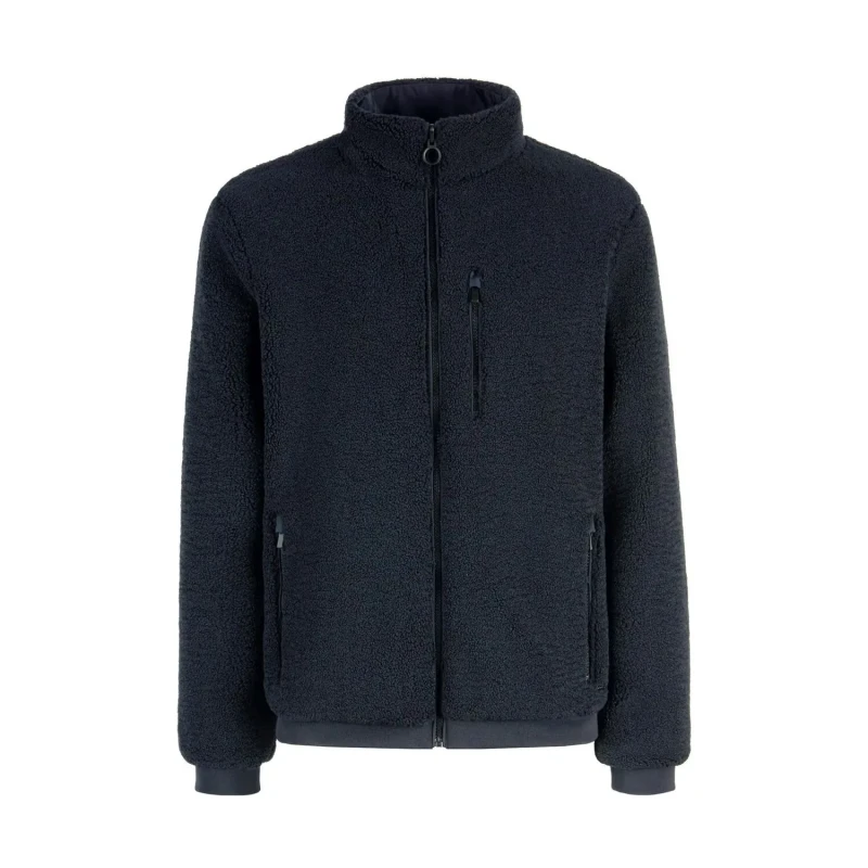 Image of Geox Zipped Fur Sweater Geox Bleu Male XL