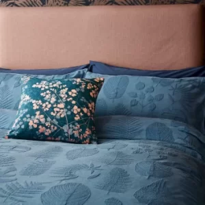 image of Clarissa Hulse Kimono Jacquard Kingsize Duvet Cover Set, Smoke Blue