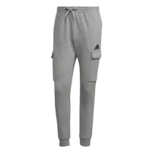 Image of adidas Essentials Fleece Regular Tapered Cargo Joggers Me - Blue