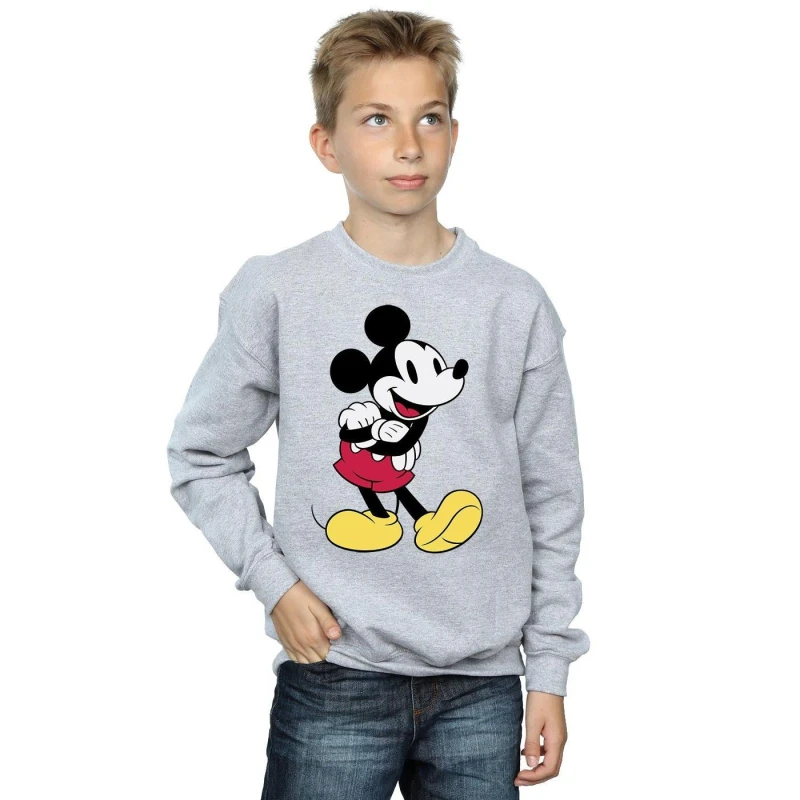 Image of Disney Classic Mickey Mouse Sweatshirt Grey male