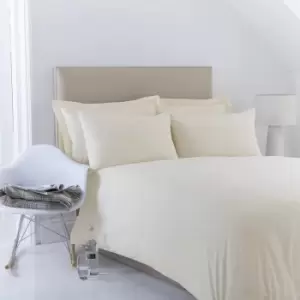 Image of Poetry Plain Dye 144 Thread Count Combed Yarns Ivory King size Duvet Cover Set - White - Charlotte Thomas