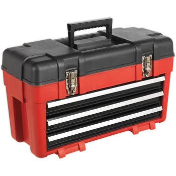 image of Sealey 3 Drawer Plastic Tool Box 580mm