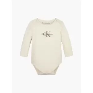 Image of Calvin Klein Jeans Monogram Ls Body - Cream