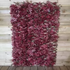 image of 180cm x 60cm Artificial Fence Trellis Screening Privacy Garden - Red Acer