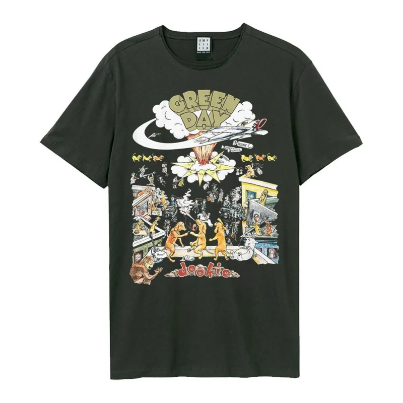 Image of Amplified Amplified Men Green Day T-Shirt in Charcoal Size: Small Charcoal S Male 5063470345137