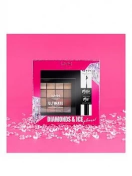 image of Nyx Professional Makeup Diamonds & Ice Please Ultimate Shadow Palette Warm Neutrals And Matte Liquid Eye Liner