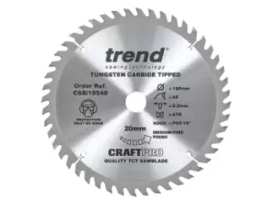 Image of Trend CSB/18548 Craft Saw Blade 185mm X 48 T X 20mm