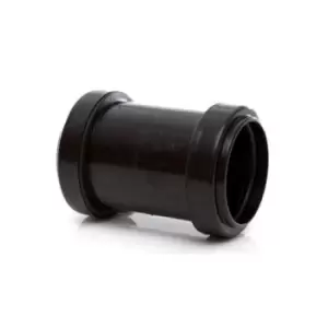 image of Polypipe Waste Push Fit Straight Coupling Black 40mm Wp26B