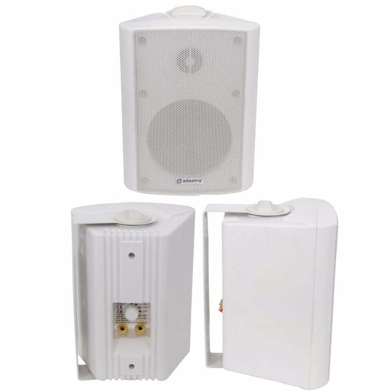 Image of Loops QUALITY 6.5" 120W White Background HiFi Speaker 100V & 8ohm Wall Mount Bookshelf White unisex