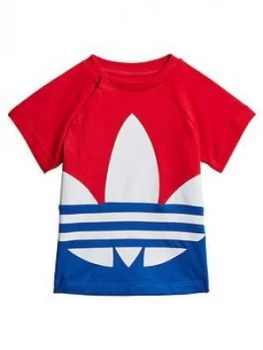 Image of Boys, adidas Originals Infants Big Trefoil T-Shirt - Red, Size 0-3 Months