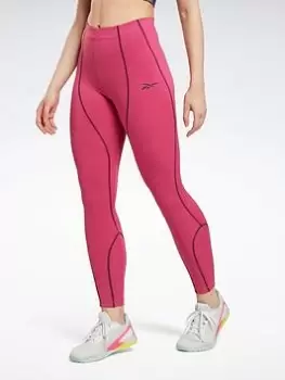 image of Reebok Meet You There Detail Legging, Pink Size M Women