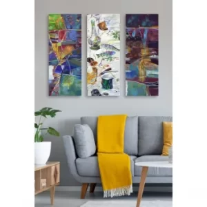 Image of MDF0028 Multicolor Decorative MDF Painting (3 Pieces)