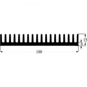 image of Fin heat sink 2 CW L x W x H 100 x 100 x 15mm Fischer Elekt