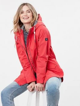 Image of Joules Shoreside Waterproof Jacket - Red, Size 14, Women