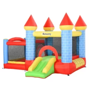 image of Outsunny Children Extended Inflatable Bouncy Castle, none