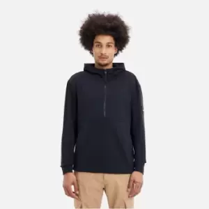 Image of Calvin Klein Jeans Mens Half Zip Technical Interlock Hoodie - CK Black - XL