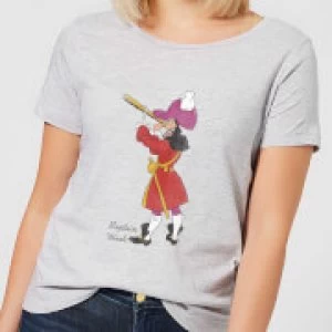 Image of Disney Peter Pan Captain Hook Classic Womens T-Shirt - Grey - L