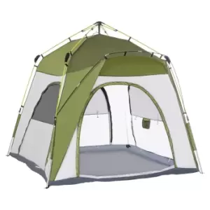 image of Outsunny 4 Person Outdoor Pop Up Tent Dome Shelter - Green