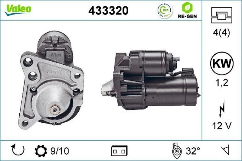Image of Starter motor VALEO 433320
