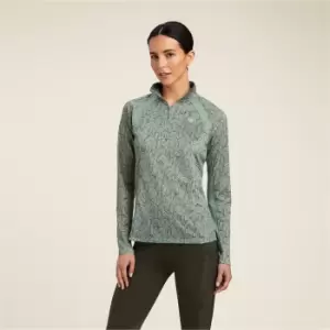 Image of Ariat Sunstopper 2.0 quarter Zip Baselayer - Green